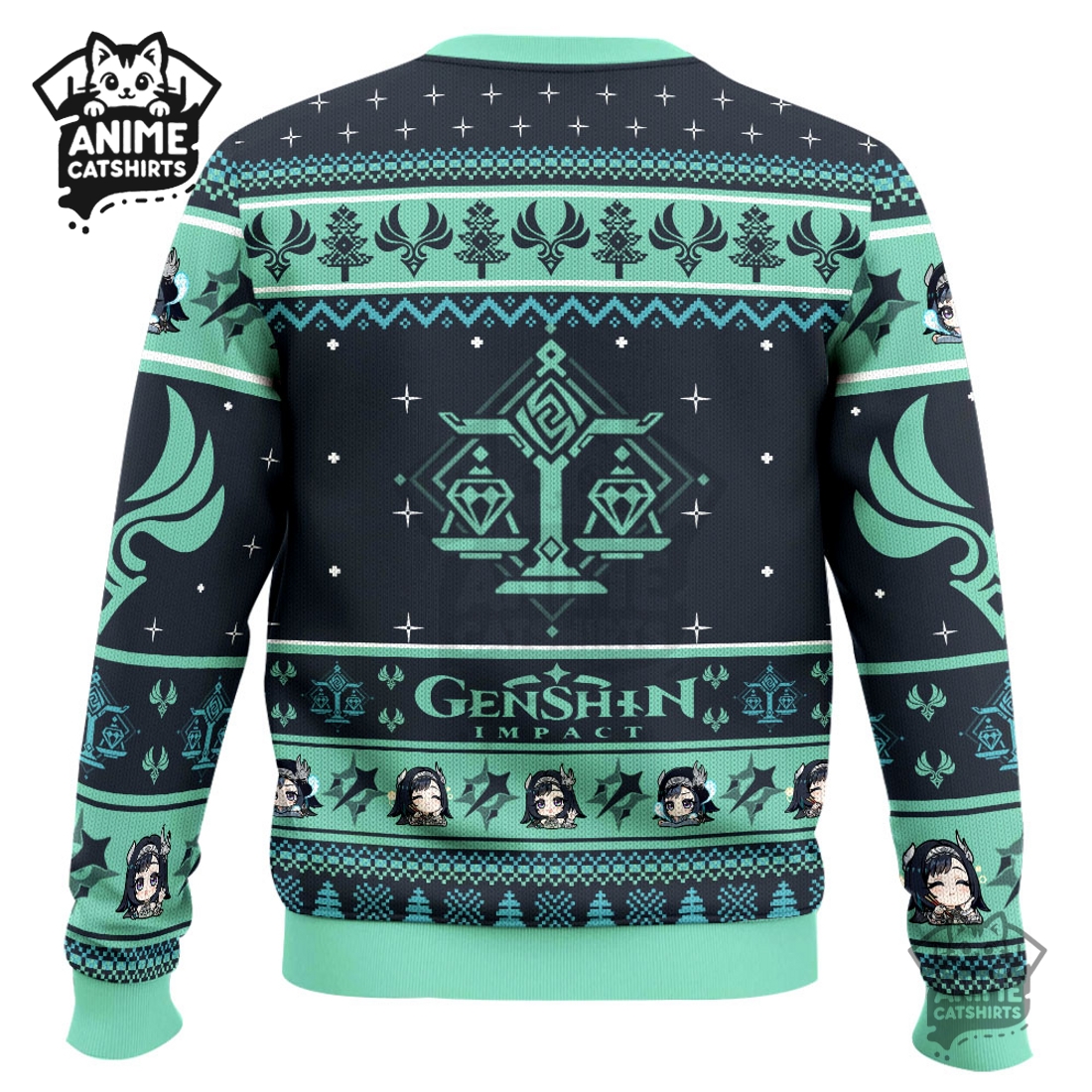 Genshin Impact Lan Yan Ugly Christmas Sweater Genshin Impact Lan Yan Ugly Christmas Sweater