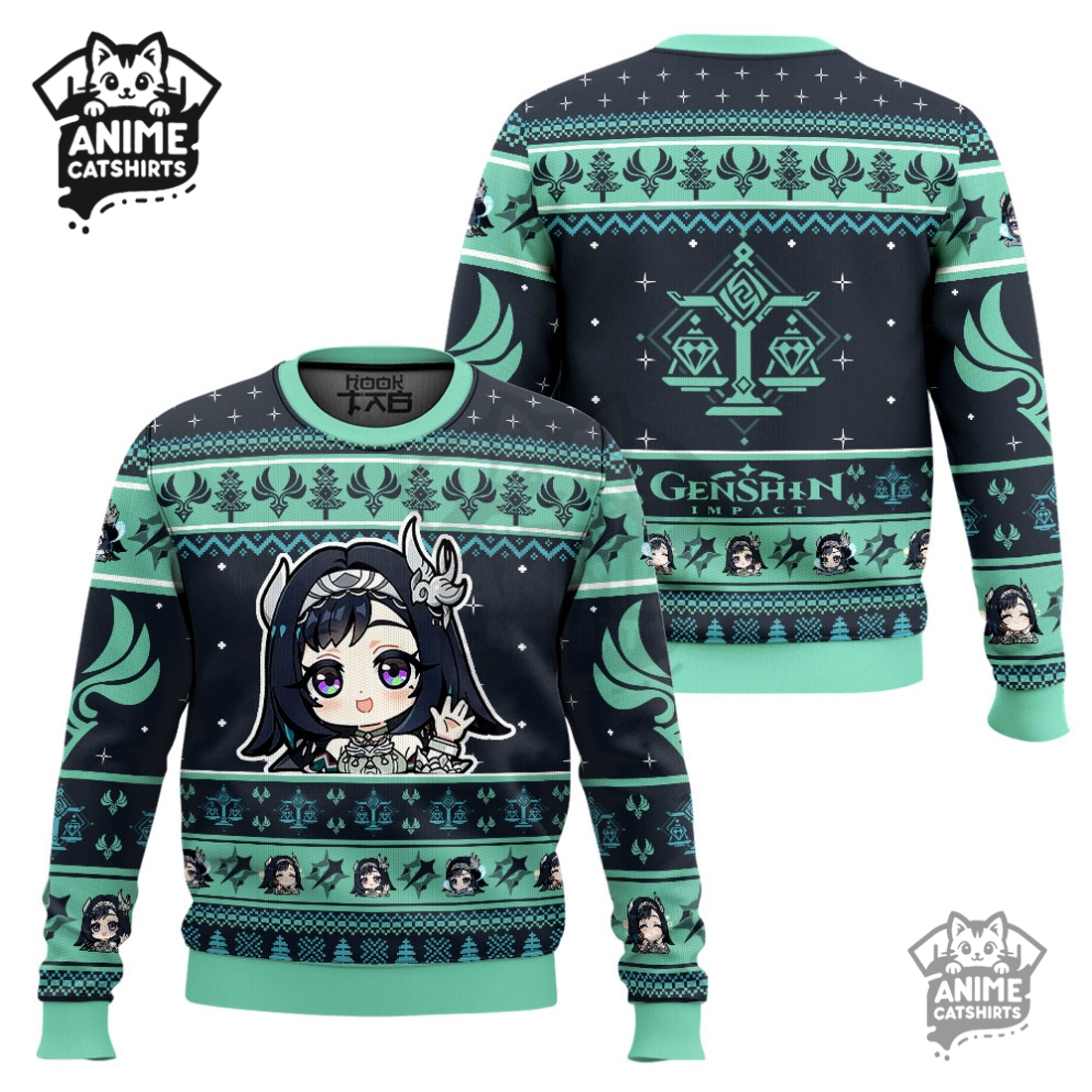 Genshin Impact Lan Yan Ugly Christmas Sweater Genshin Impact Lan Yan Ugly Christmas Sweater