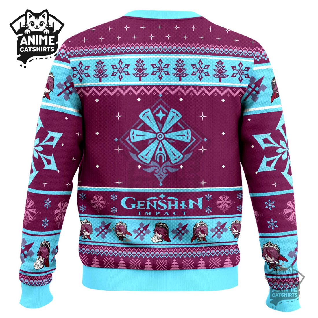 Genshin Impact Rosaria Ugly Christmas Sweater Genshin Impact Rosaria Ugly Christmas Sweater