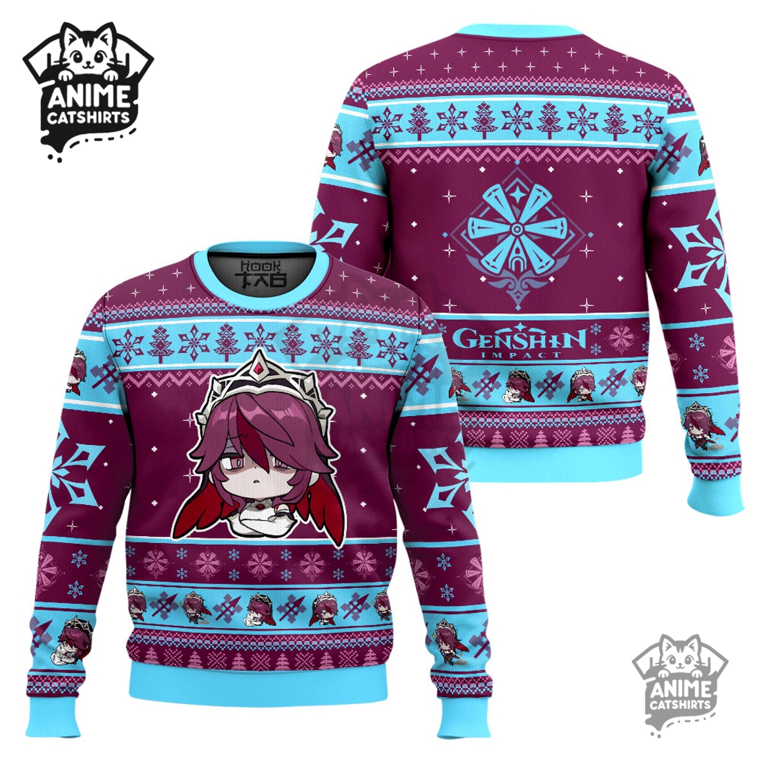 Genshin Impact Rosaria Ugly Christmas Sweater Genshin Impact Rosaria Ugly Christmas Sweater