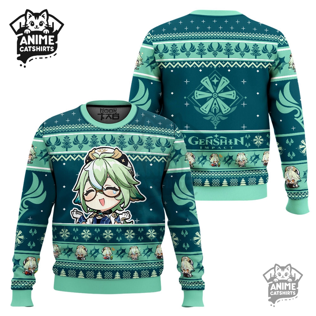 Genshin Impact Sucrose Ugly Christmas Sweater Genshin Impact Sucrose Ugly Christmas Sweater