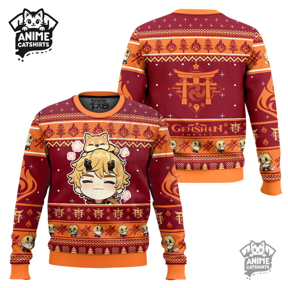 Genshin Impact Thoma Ugly Christmas Sweater Genshin Impact Thoma Ugly Christmas Sweater