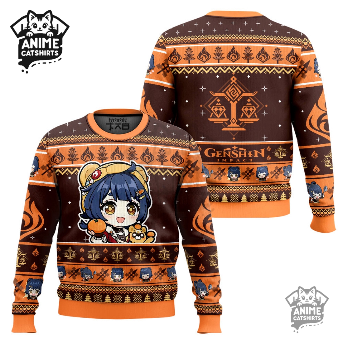 Genshin Impact Xiangling Ugly Christmas Sweater Genshin Impact Xiangling Ugly Christmas Sweater