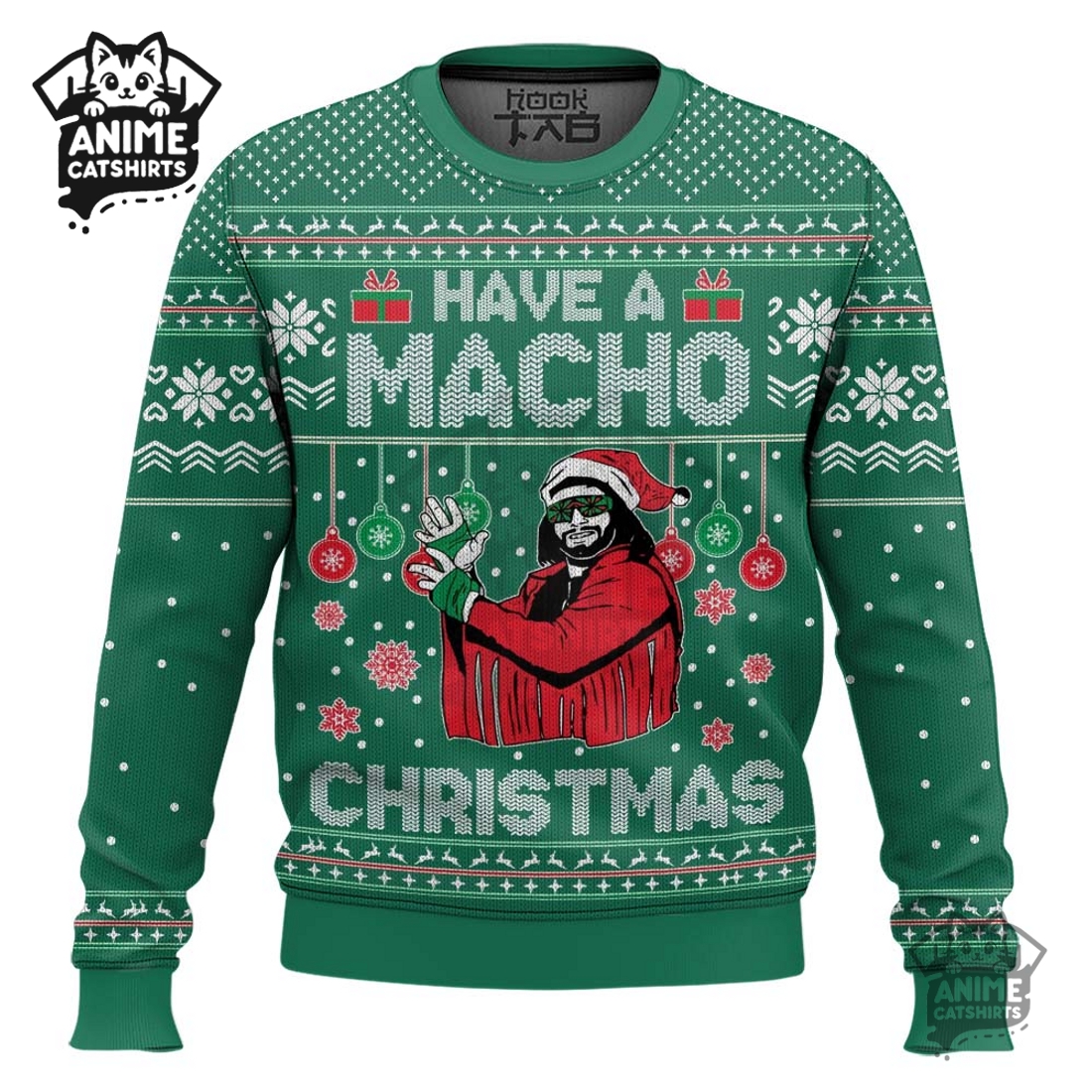 Have A Macho Xmas Macho Man WWE Ugly Christmas Sweater Have A Macho Xmas Macho Man WWE Ugly Christmas Sweater