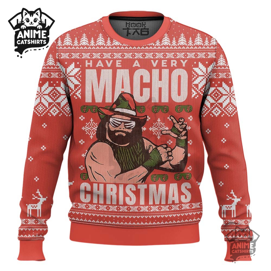 Have A Macho Xmas Randy Savage WWE Ugly Christmas Sweater Have A Macho Xmas Randy Savage WWE Ugly Christmas Sweater