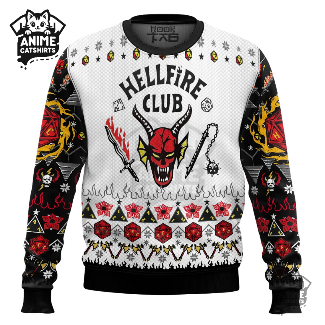 Hellfire Club Dice Stranger Things Ugly Christmas Sweater Hellfire Club Dice Stranger Things Ugly Christmas Sweater