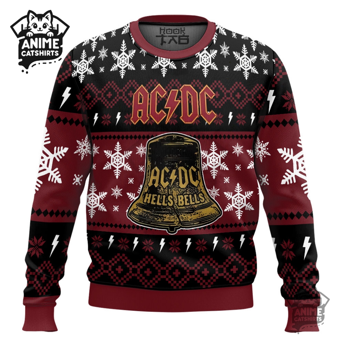 Hells Bells AC DC Ugly Christmas Sweater Hells Bells AC DC Ugly Christmas Sweater