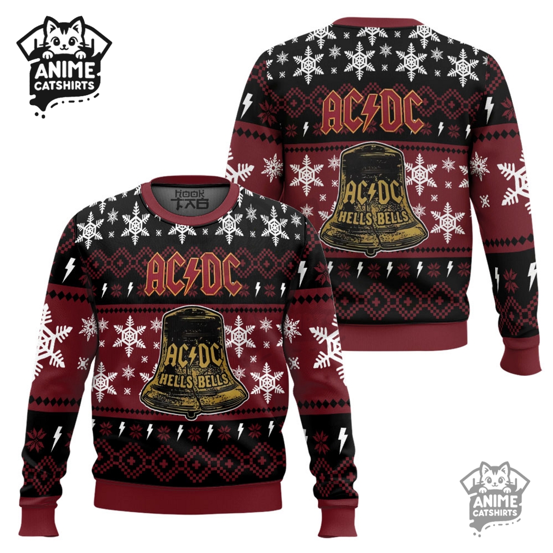 Hells Bells AC DC Ugly Christmas Sweater Hells Bells AC DC Ugly Christmas Sweater