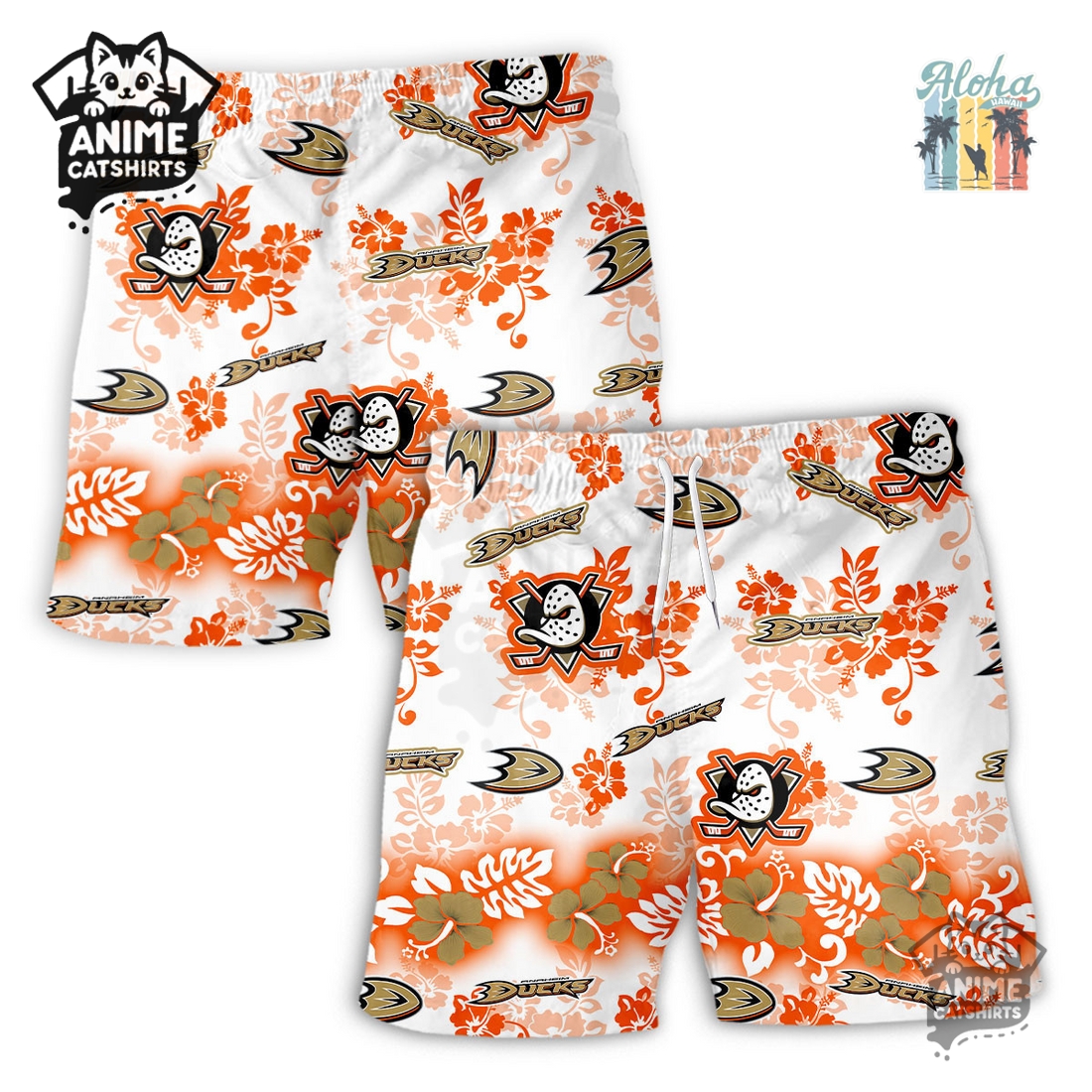 Anaheim Ducks Aloha Paradise NHL Hawaiian Short