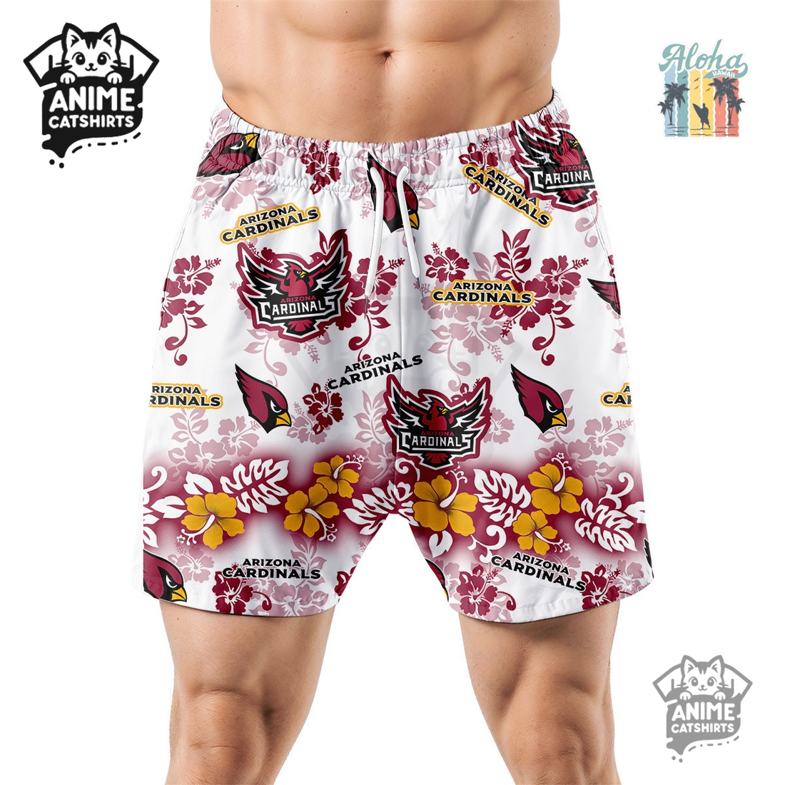 Arizona Cardinals Aloha Paradise NFL Hawaiian Short Arizona Cardinals Aloha Paradise NFL Hawaiian Short