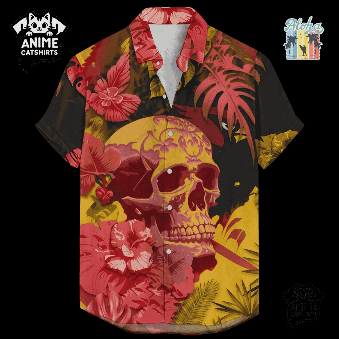 Arizona Cardinals Signature Skull NFL Hawaiian Shirt