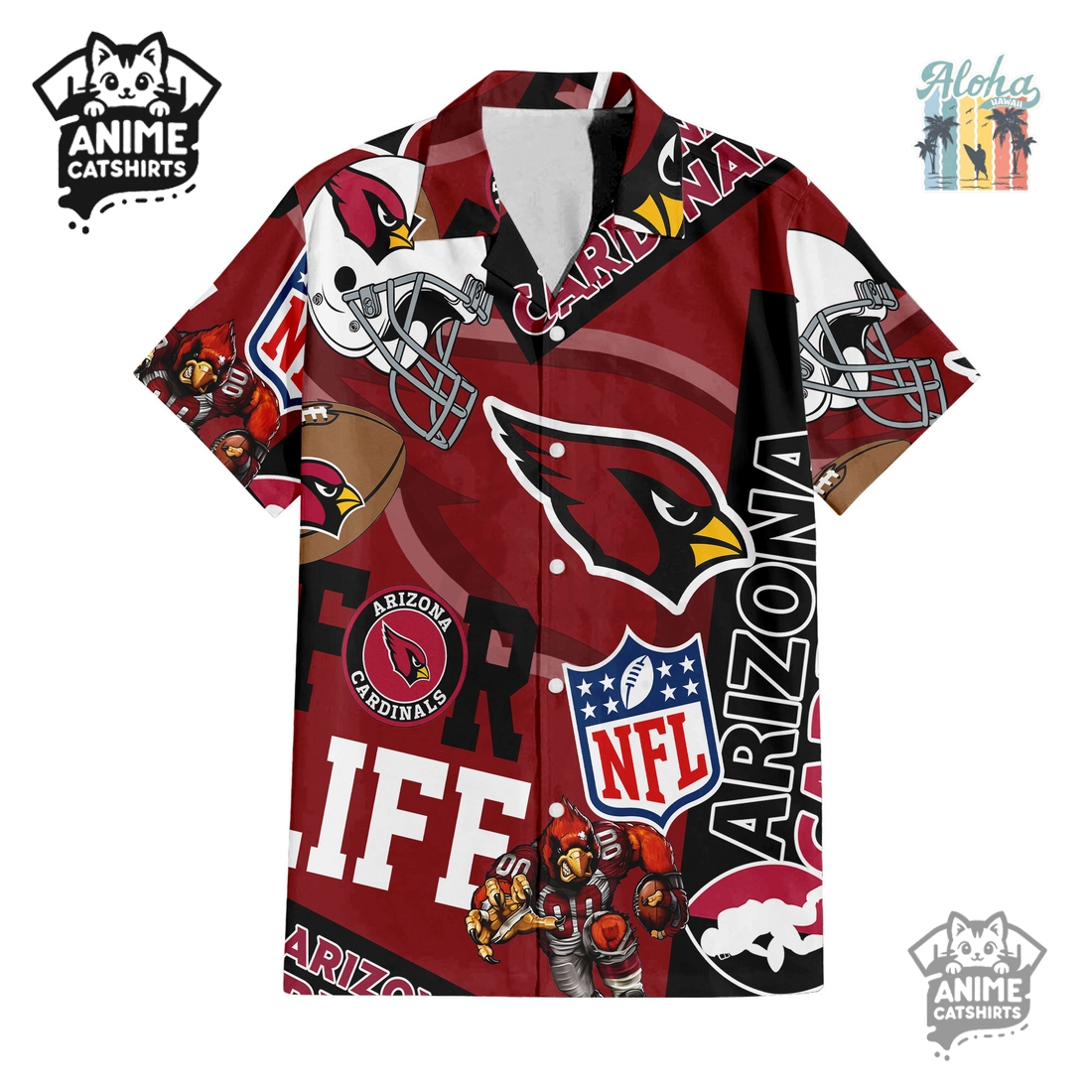 Arizona Cardinals NFL Aloha Shirt & Shorts Set
