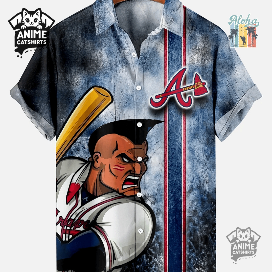 Atlanta Braves Retro Fun Baseball MLB Aloha Hawaiian Shirt