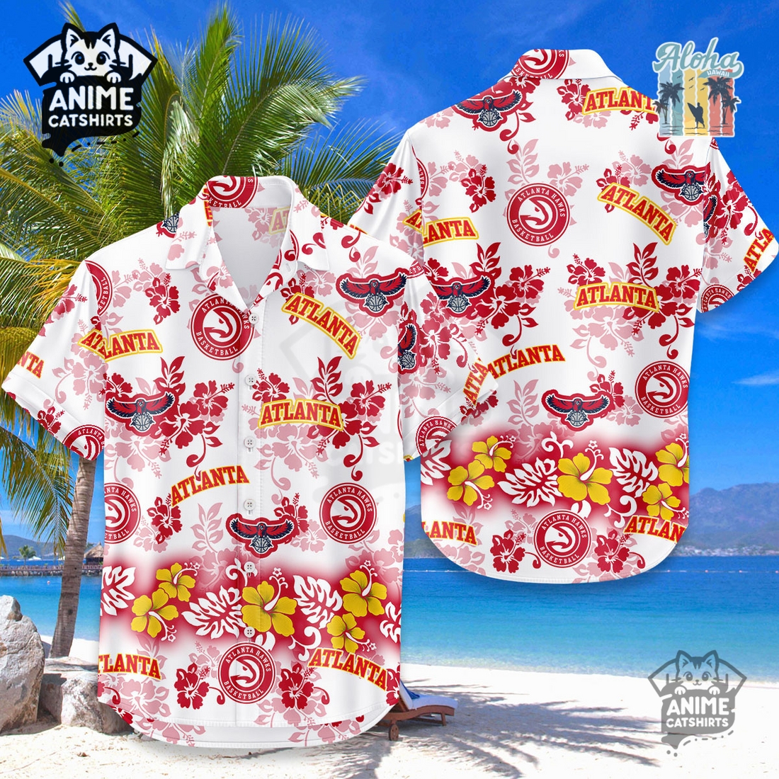 Atlanta Hawks Aloha Paradise NBA Hawaiian Shirt