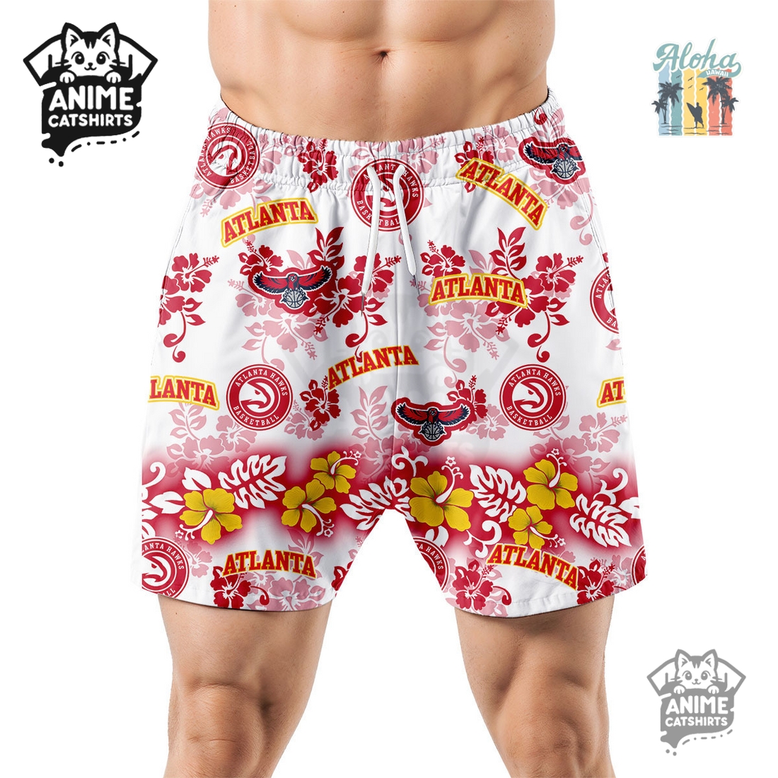 Atlanta Hawks Aloha Paradise NBA Hawaiian Short