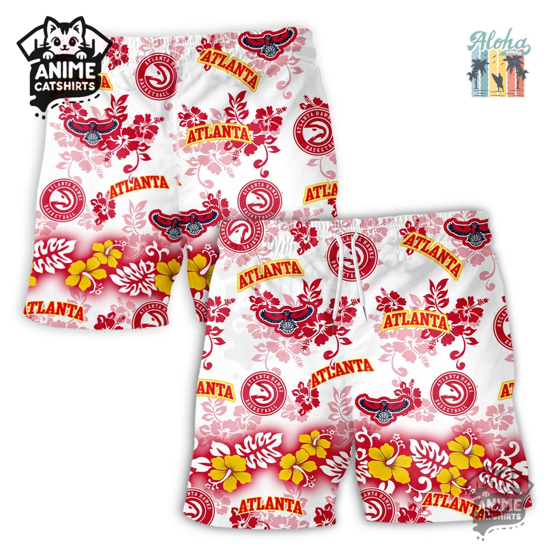 Atlanta Hawks Aloha Paradise NBA Hawaiian Short