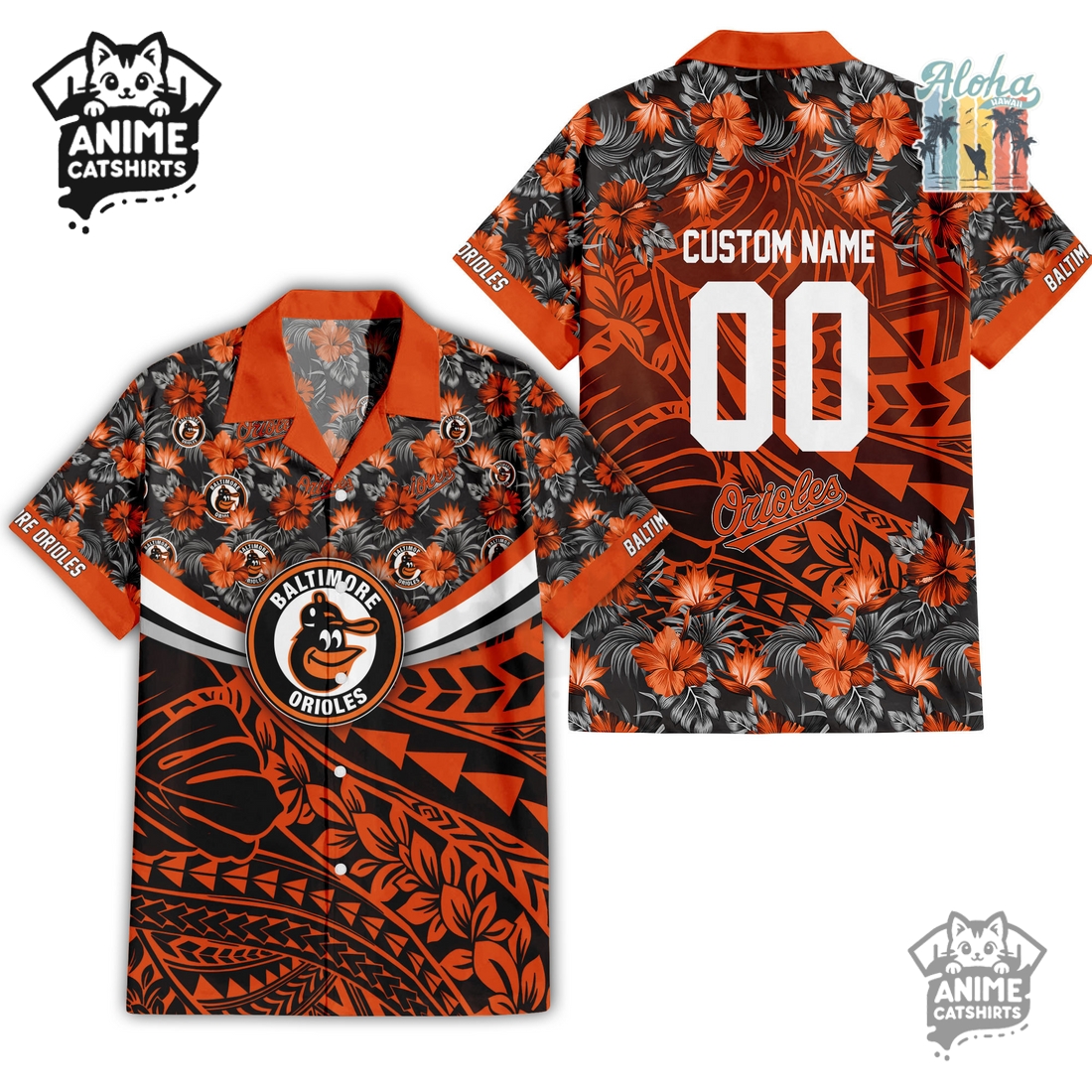 Baltimore Orioles Hawaiian Shirt & Shorts Set