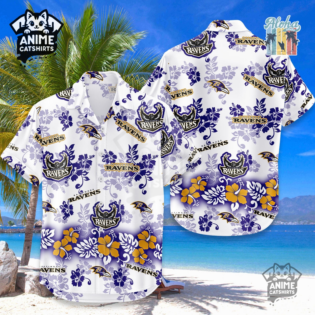 Baltimore Ravens Aloha Paradise NFL Hawaiian Shirt