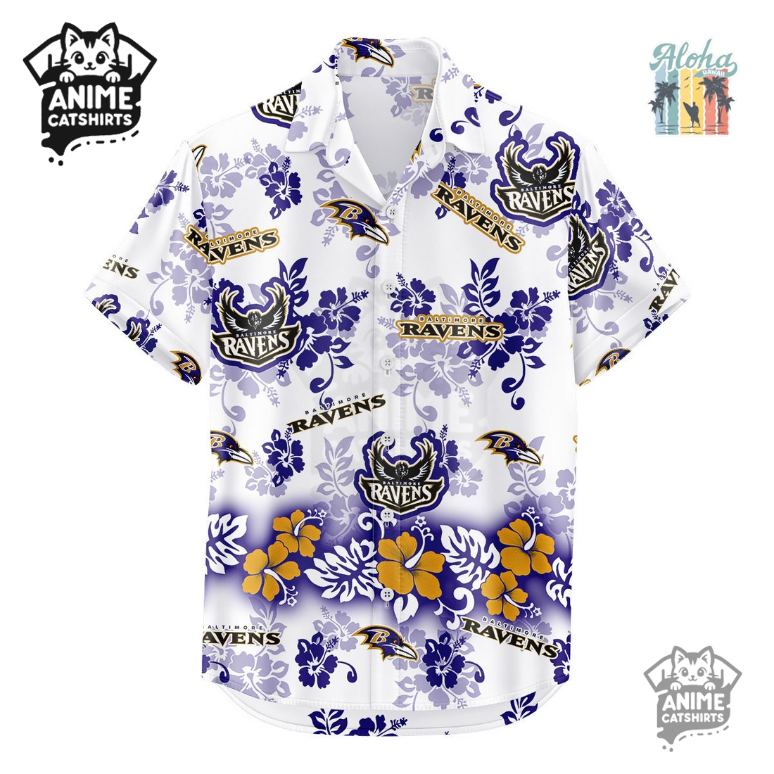 Baltimore Ravens Aloha Paradise NFL Hawaiian Shirt