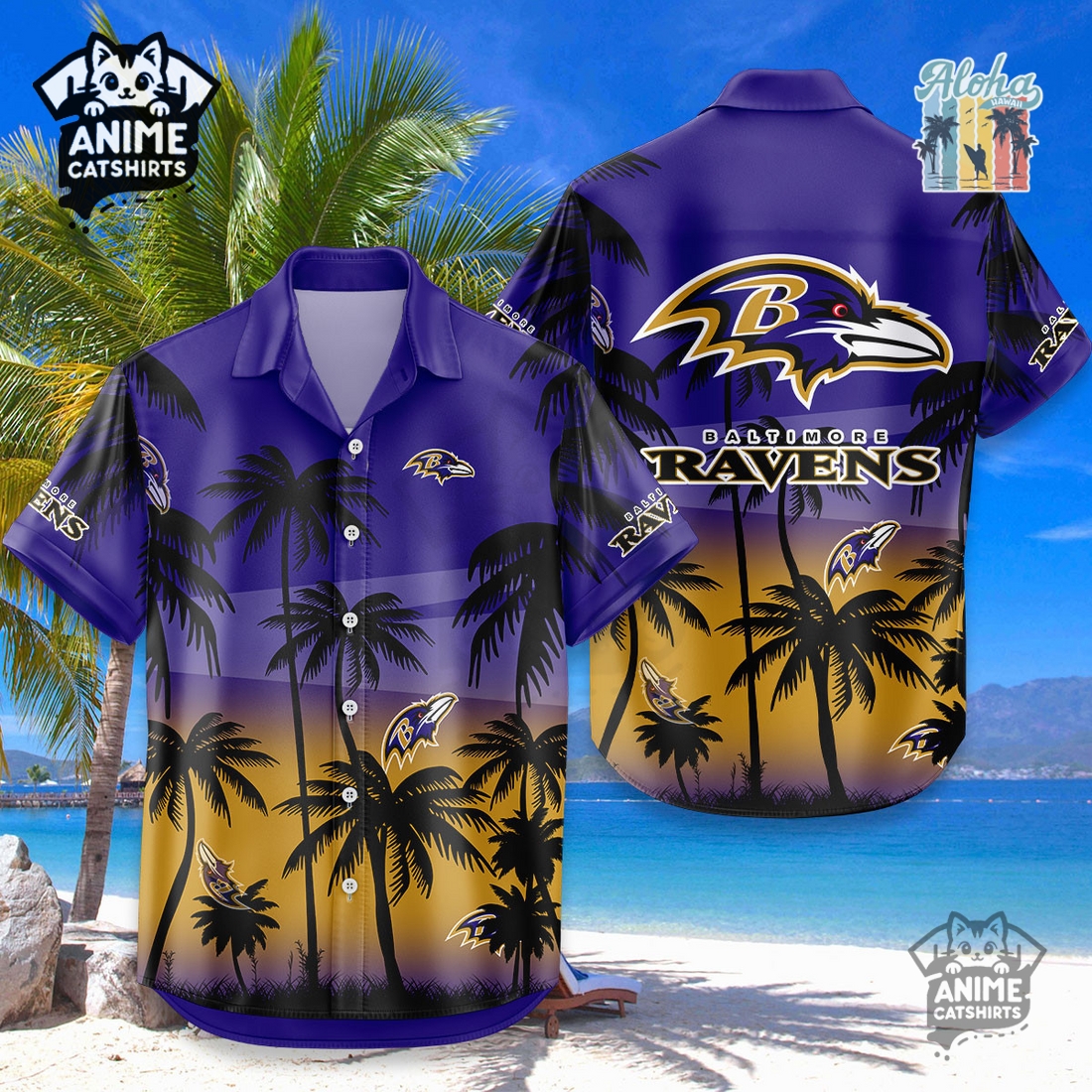 Baltimore Ravens NFL Aloha Shirt