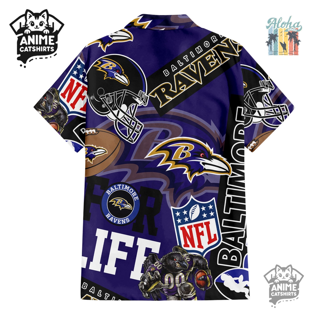 Baltimore Ravens NFL Aloha Shirt & Shorts Set