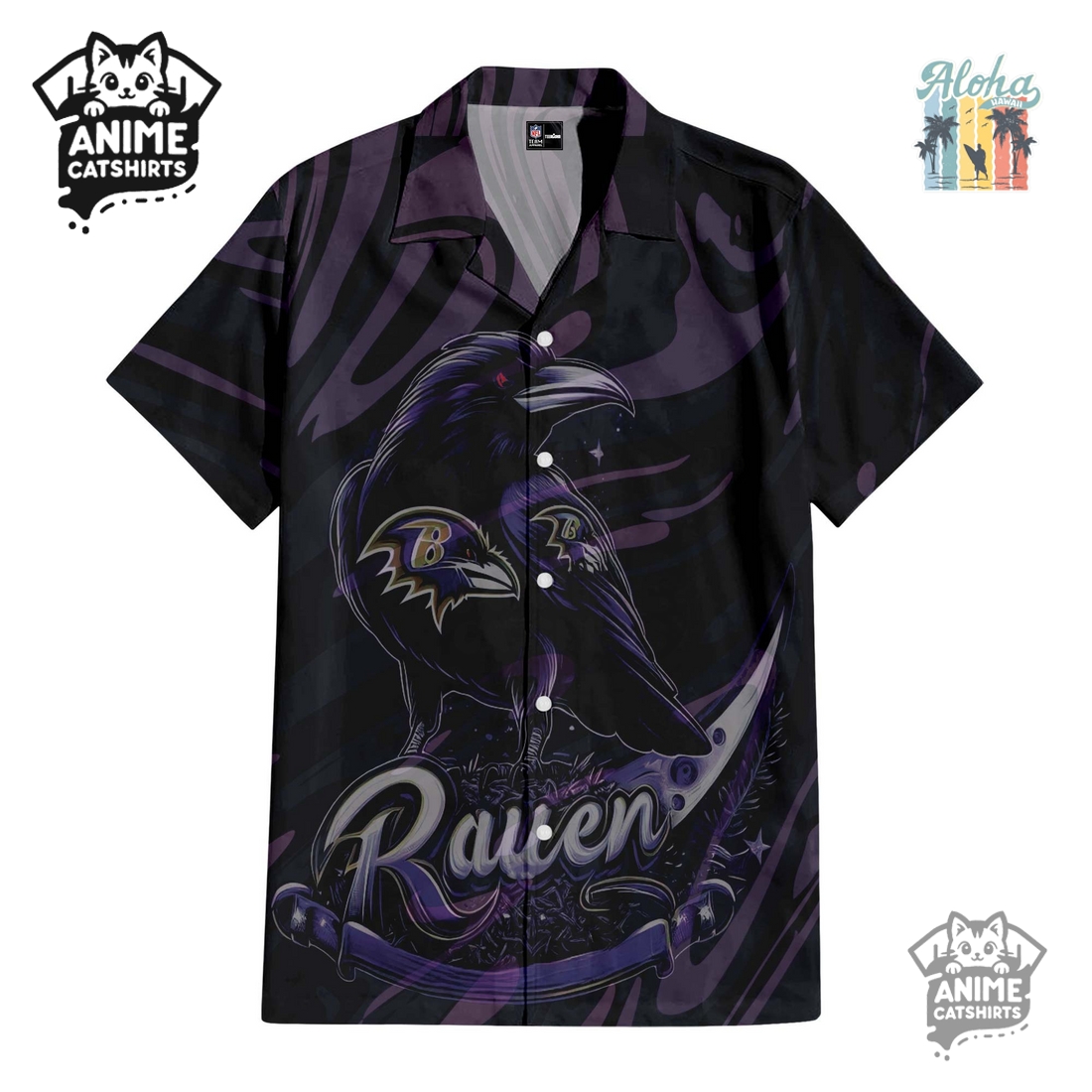 Baltimore Ravens NFL Hawaiian Shirt & Shorts Set
