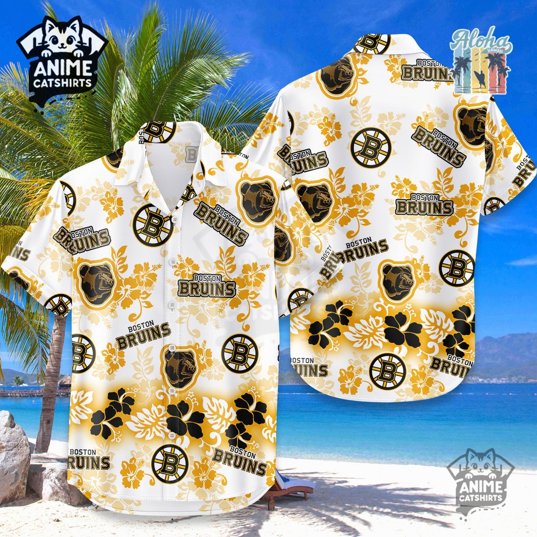 Boston Bruins Aloha Paradise NHL Hawaiian Shirt