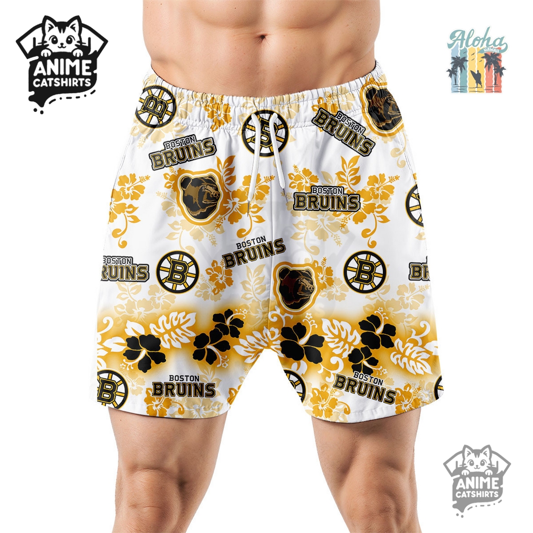 Boston Bruins Aloha Paradise NHL Hawaiian Short