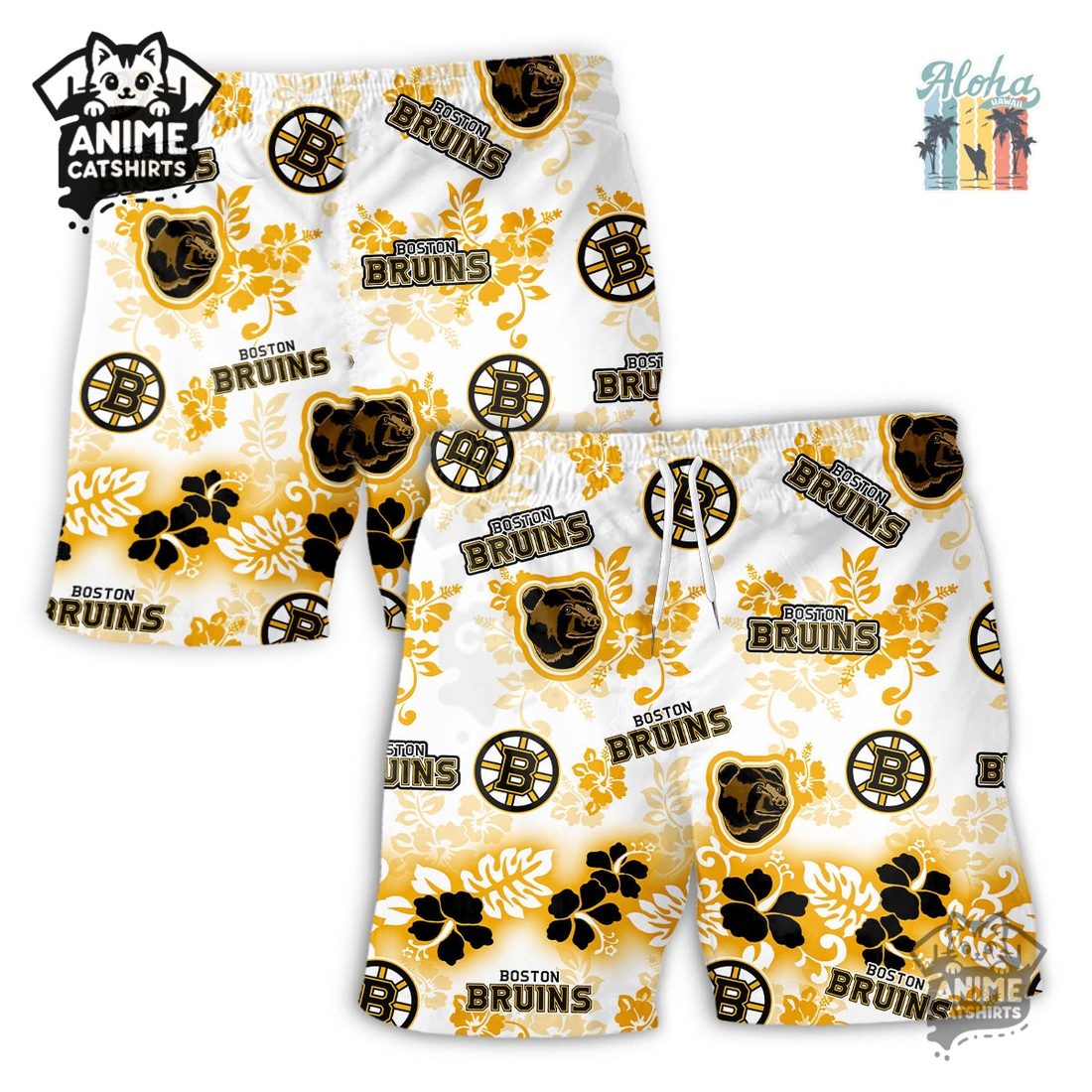 Boston Bruins Aloha Paradise NHL Hawaiian Short