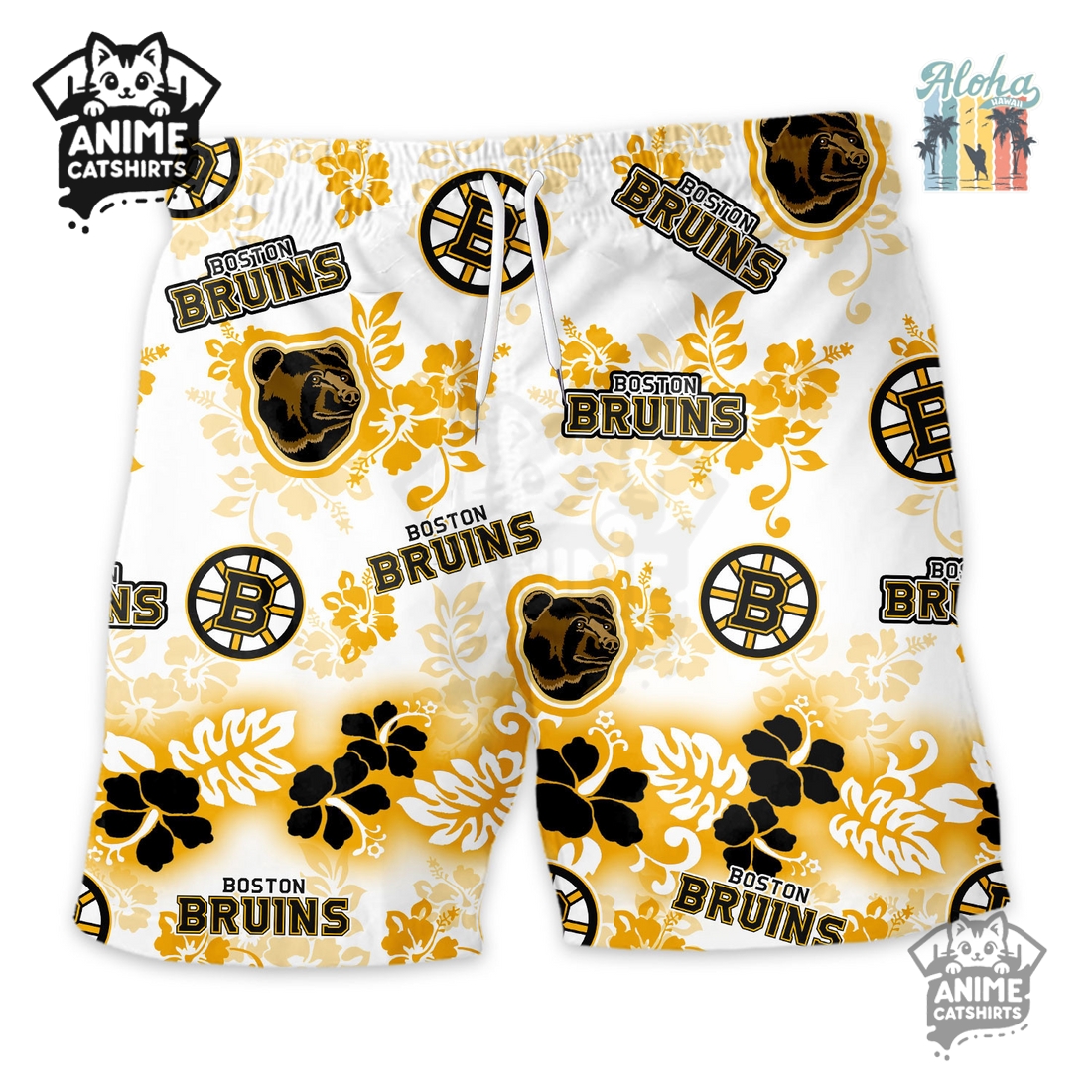 Boston Bruins Aloha Paradise NHL Hawaiian Short Boston Bruins Aloha Paradise NHL Hawaiian Short