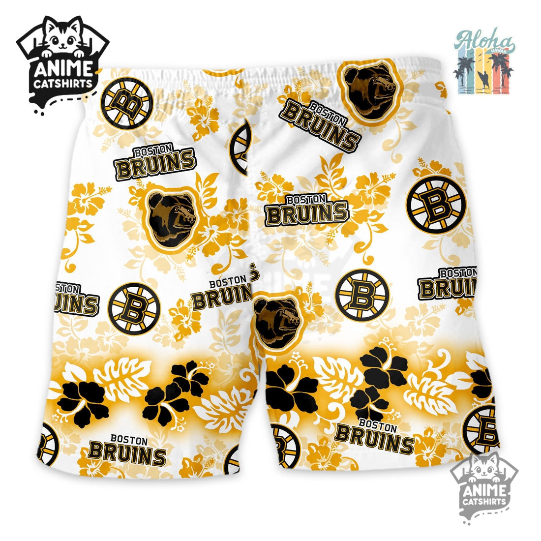 Boston Bruins Aloha Paradise NHL Hawaiian Short Boston Bruins Aloha Paradise NHL Hawaiian Short