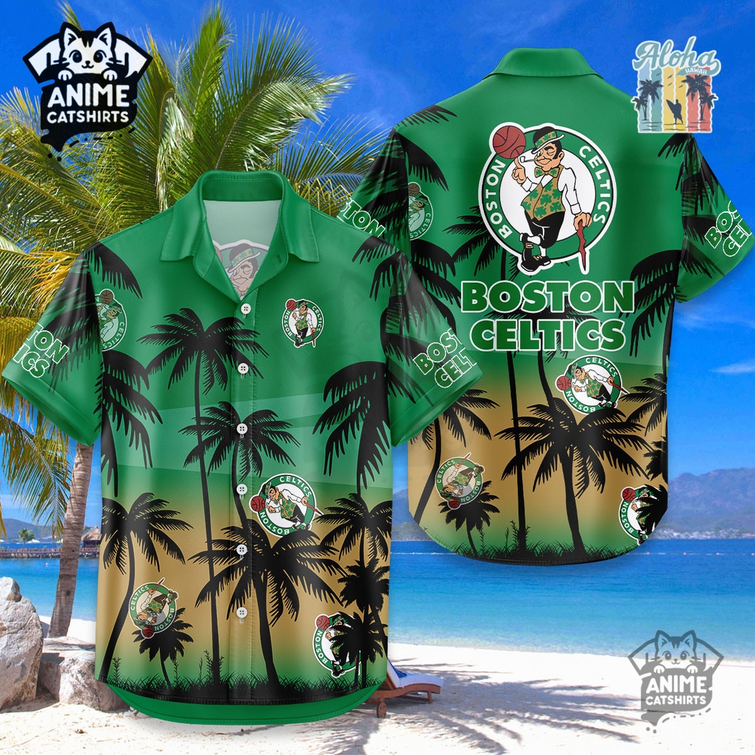 Boston Celtics NBA Aloha Shirt Boston Celtics NBA Aloha Shirt