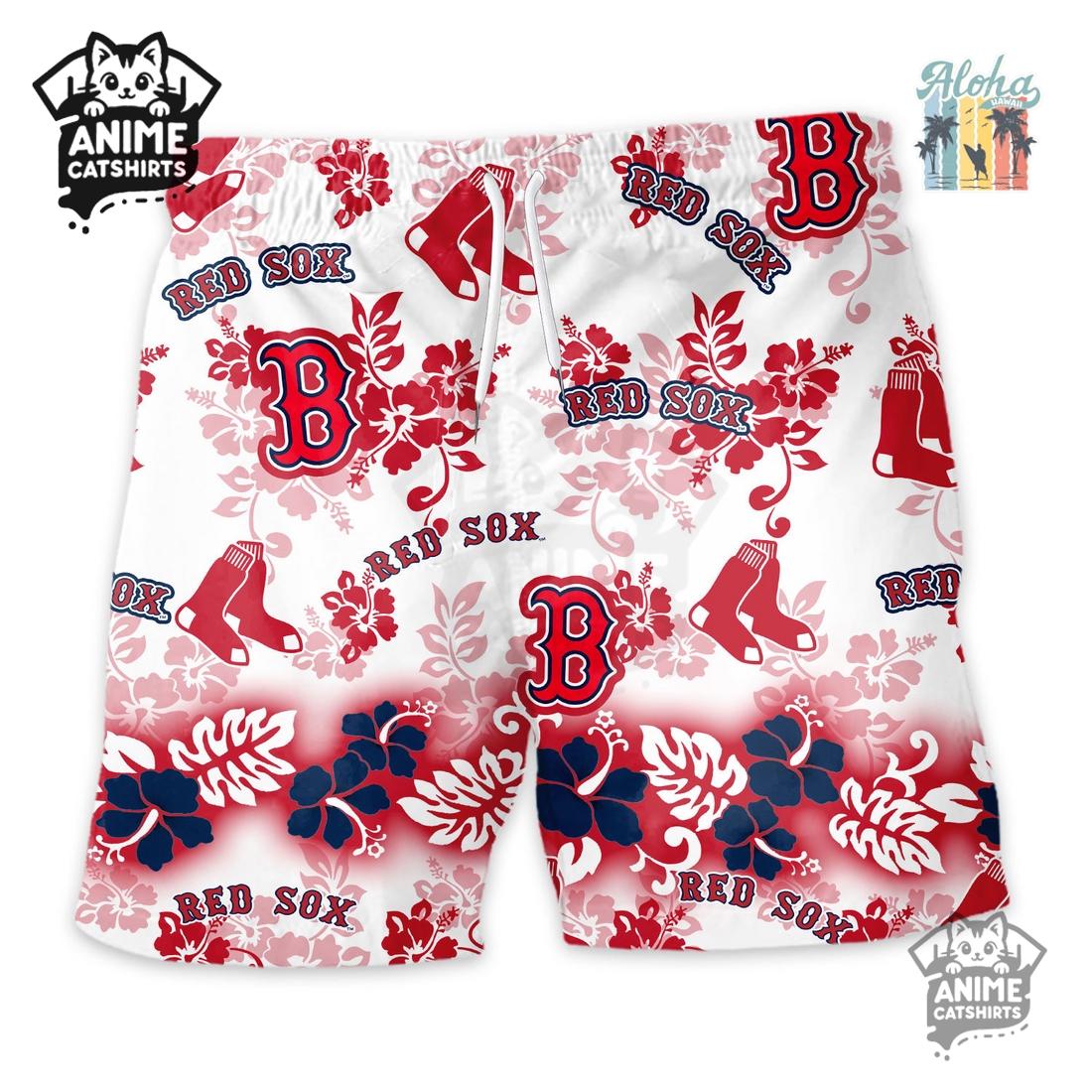 Boston Red Sox Aloha Paradise Hawaiian Short Boston Red Sox Aloha Paradise Hawaiian Short