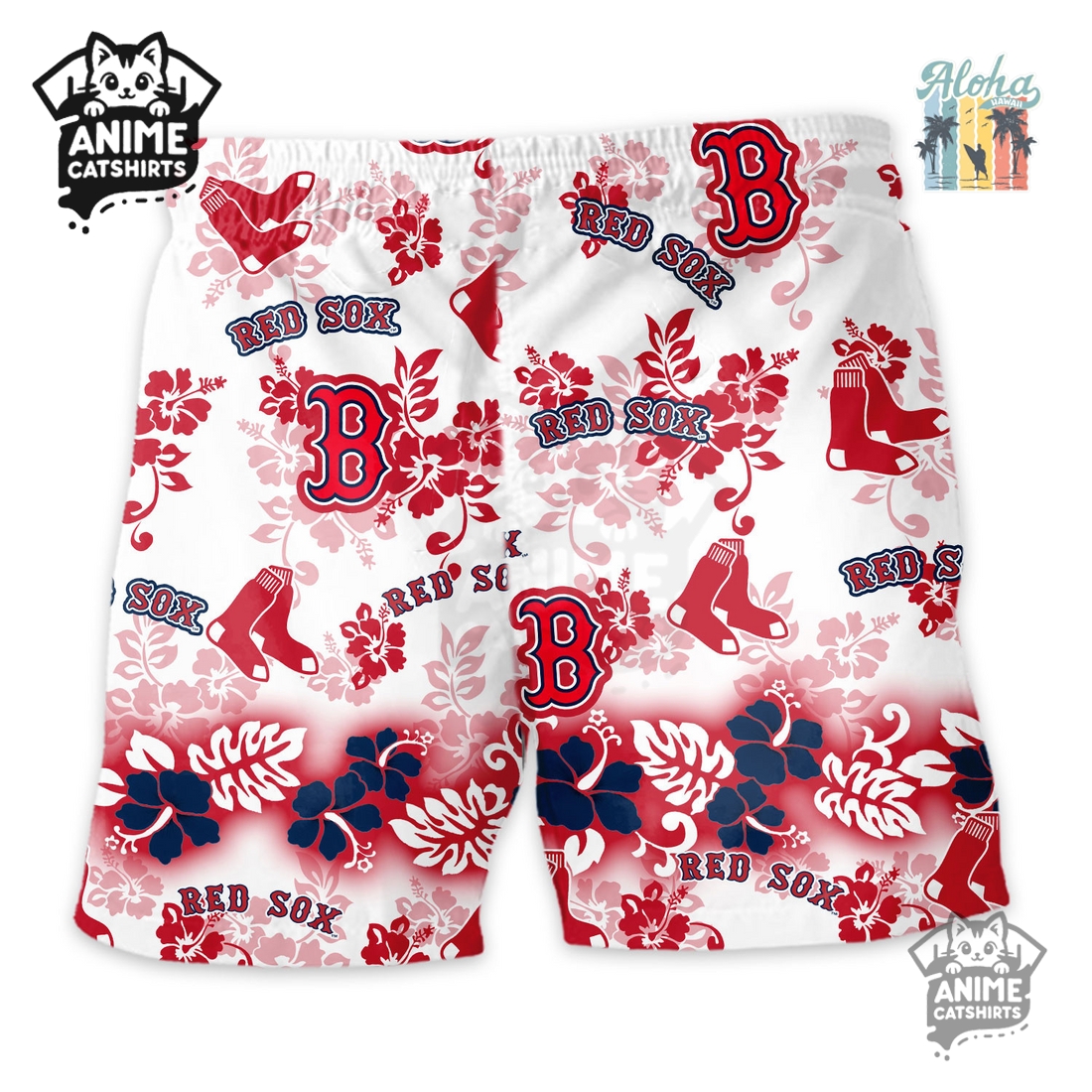 Boston Red Sox Aloha Paradise Hawaiian Short Boston Red Sox Aloha Paradise Hawaiian Short