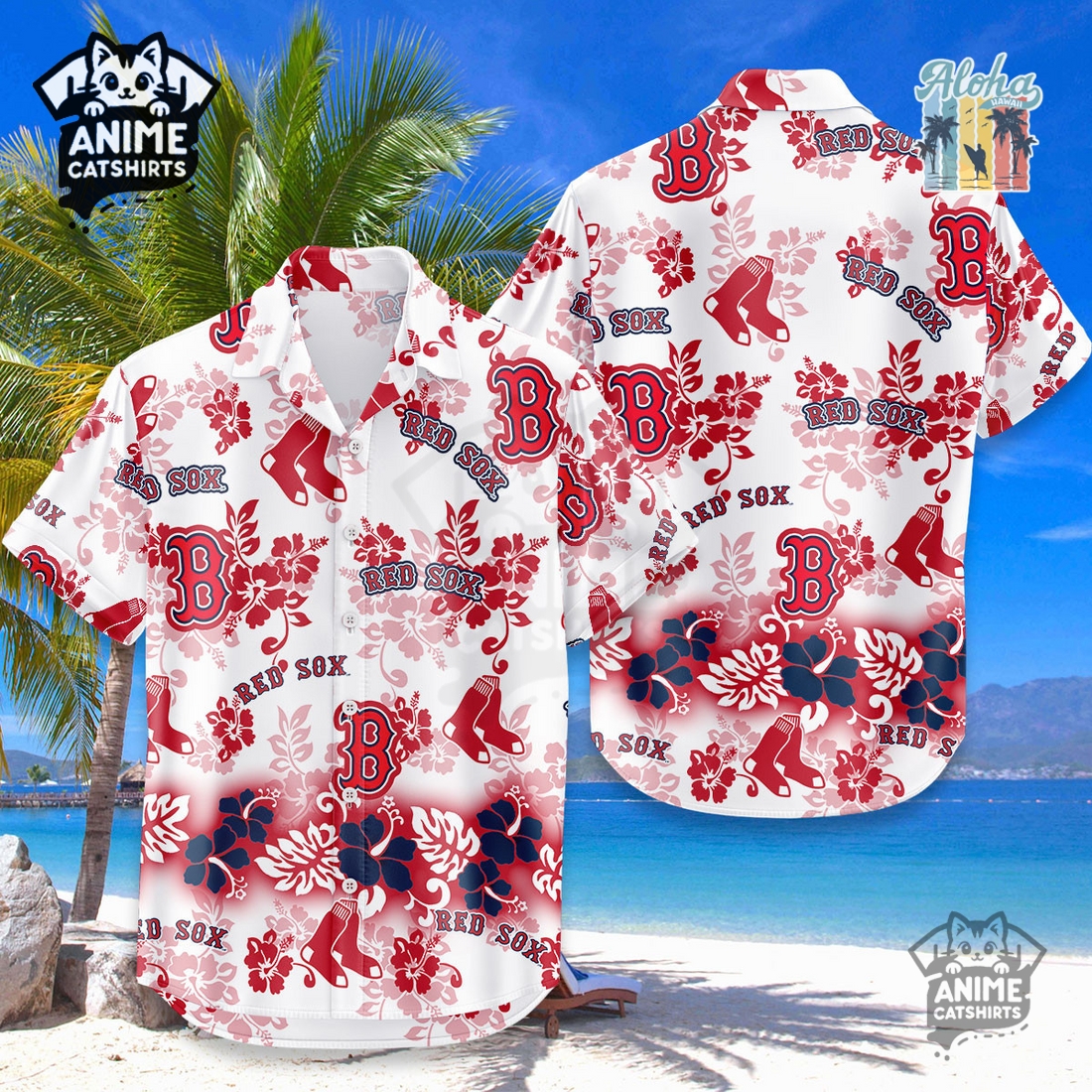 Boston Red Sox Aloha Paradise MLB Aloha Hawaiian Shirt