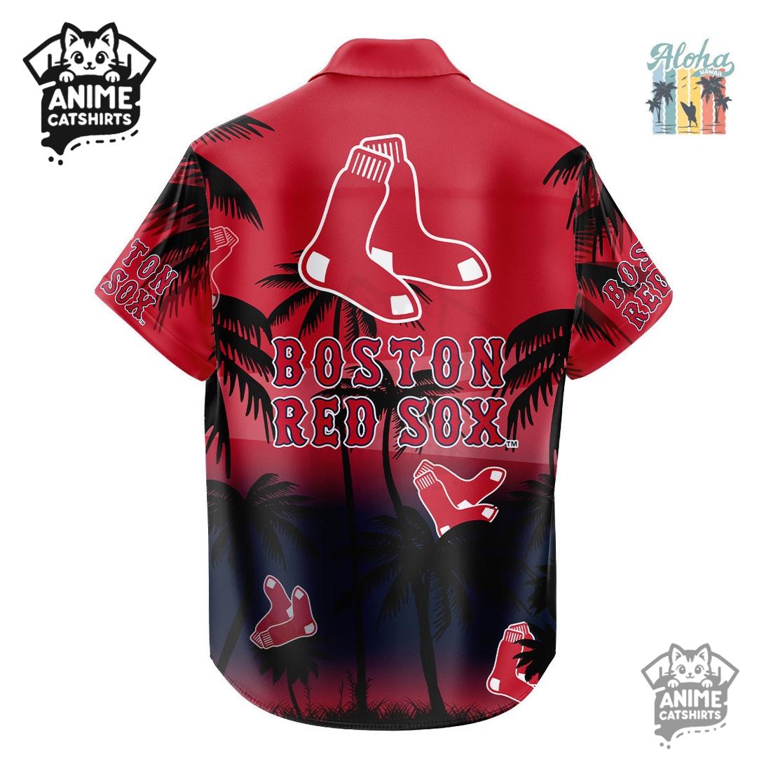 Boston Red Sox MLB Aloha Shirt Boston Red Sox MLB Aloha Shirt