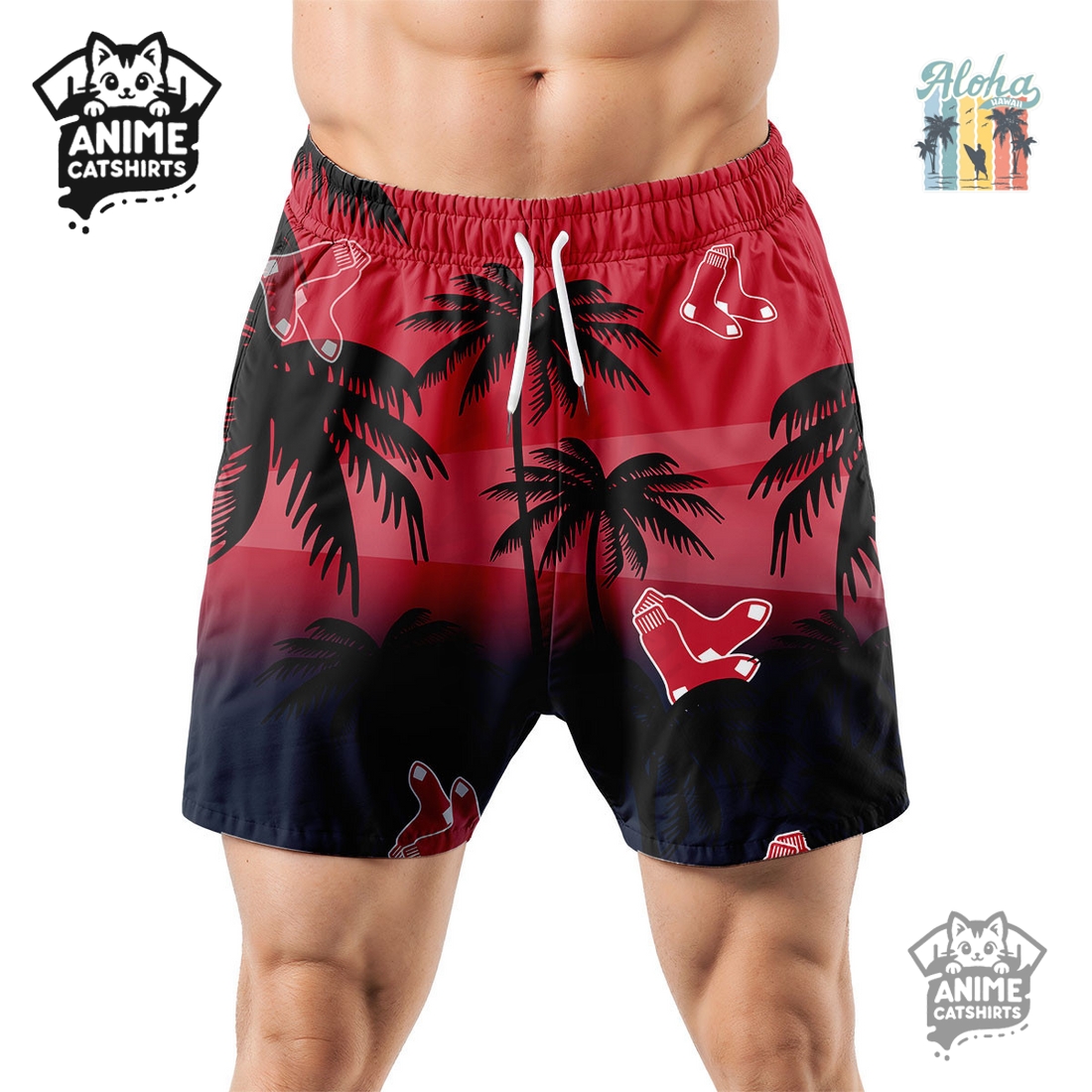 Boston Red Sox MLB Aloha Shirt Boston Red Sox MLB Aloha Shirt