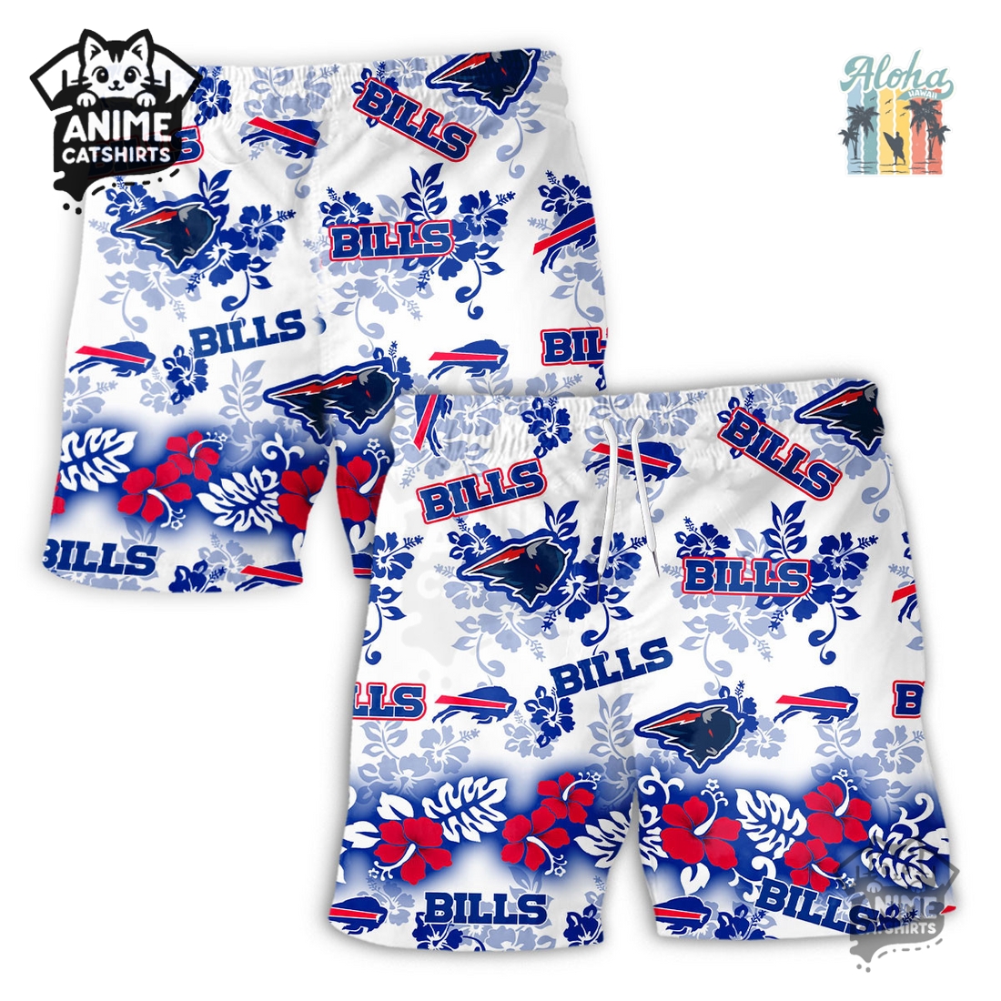 Buffalo Bills Aloha Paradise NFL Hawaiian Short