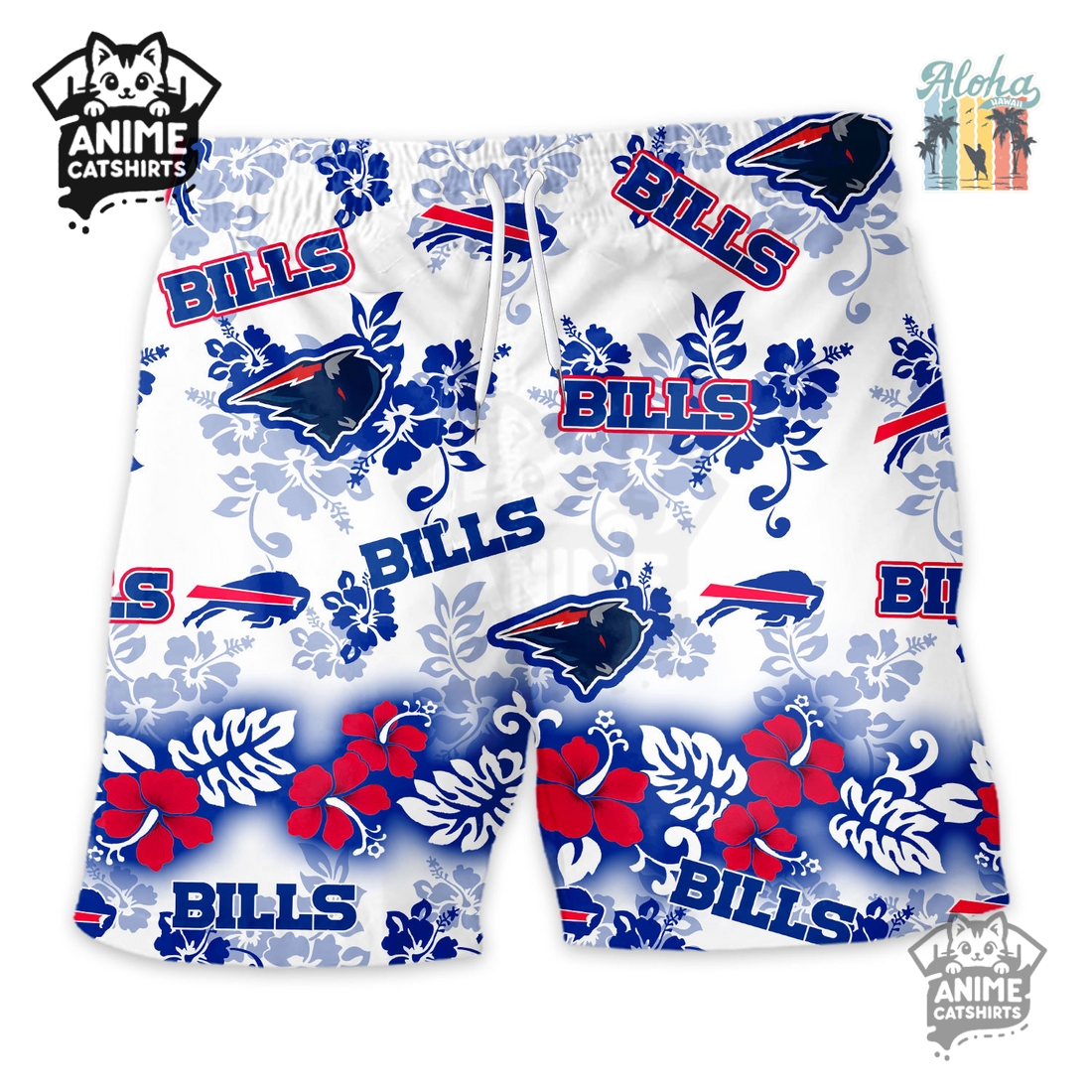 Buffalo Bills Aloha Paradise NFL Hawaiian Short Buffalo Bills Aloha Paradise NFL Hawaiian Short