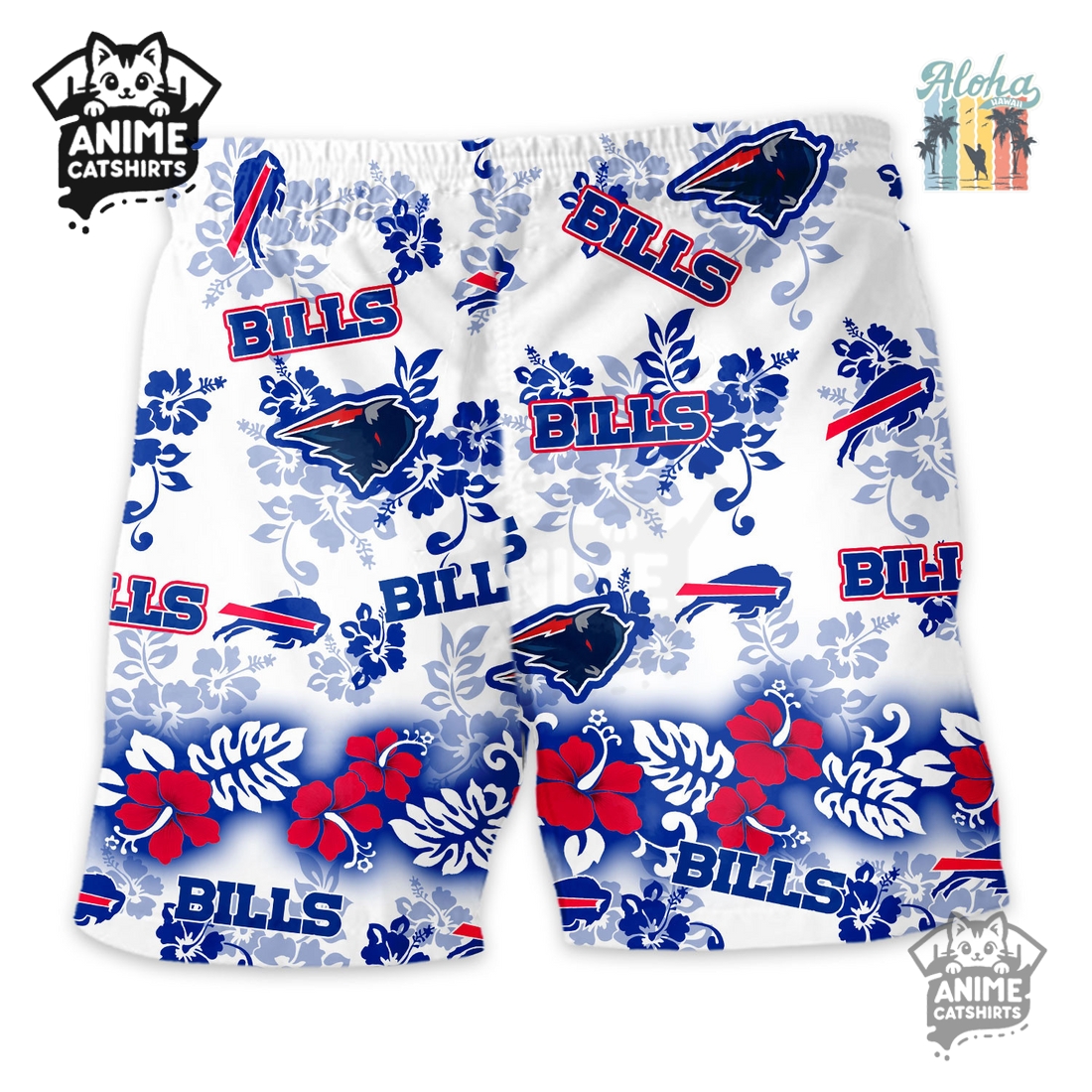 Buffalo Bills Aloha Paradise NFL Hawaiian Short Buffalo Bills Aloha Paradise NFL Hawaiian Short