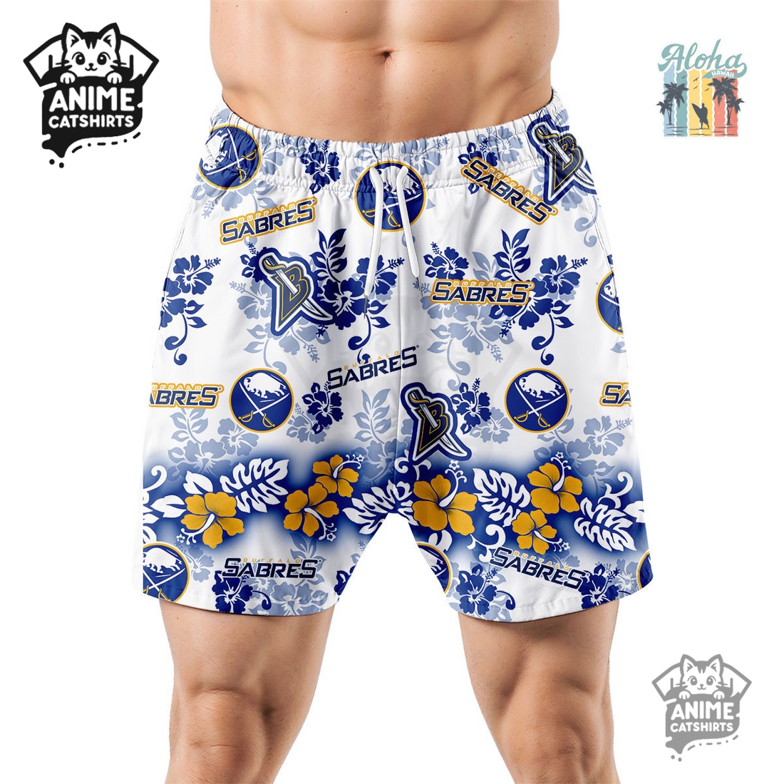 Buffalo Sabres Aloha Paradise NHL Hawaiian Short Buffalo Sabres Aloha Paradise NHL Hawaiian Short