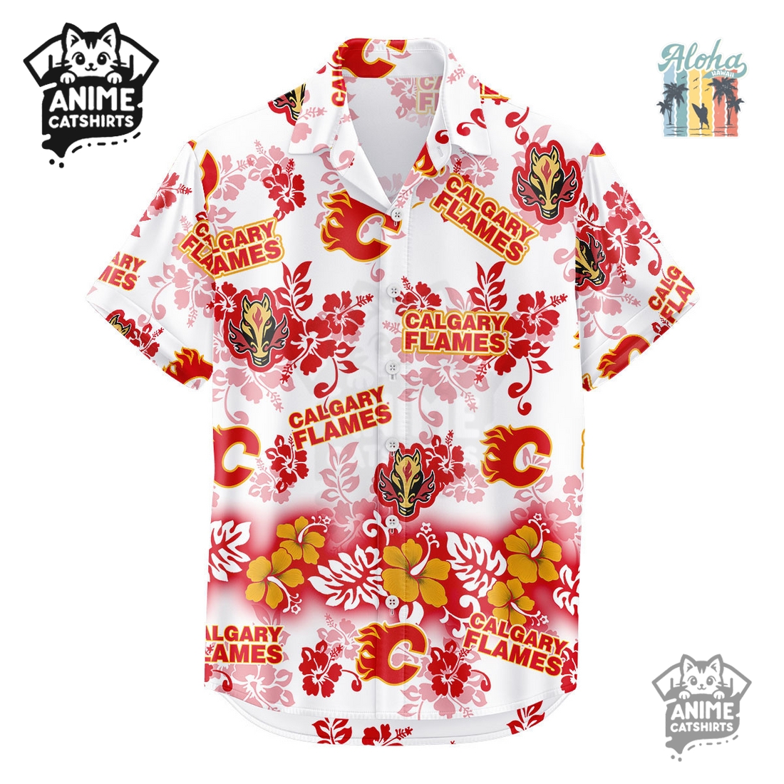 Calgary Flames Aloha Paradise NHL Hawaiian Shirt