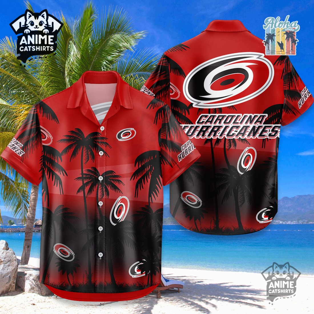 Carolina Hurricanes NHL Aloha Shirt Carolina Hurricanes NHL Aloha Shirt
