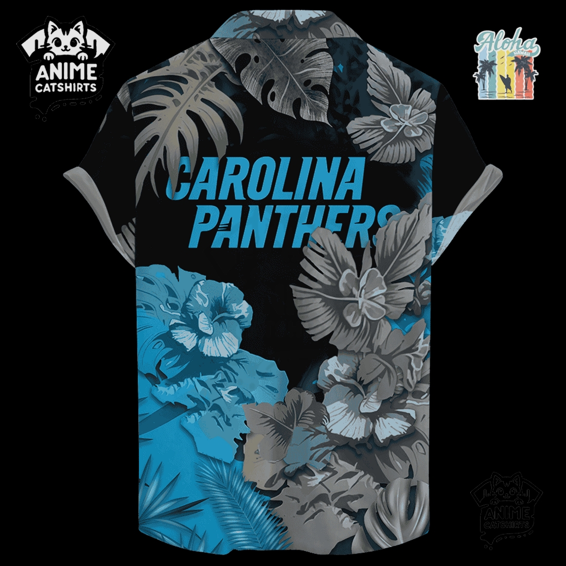 Carolina Panthers Signature Skull NFL Hawaiian Shirt