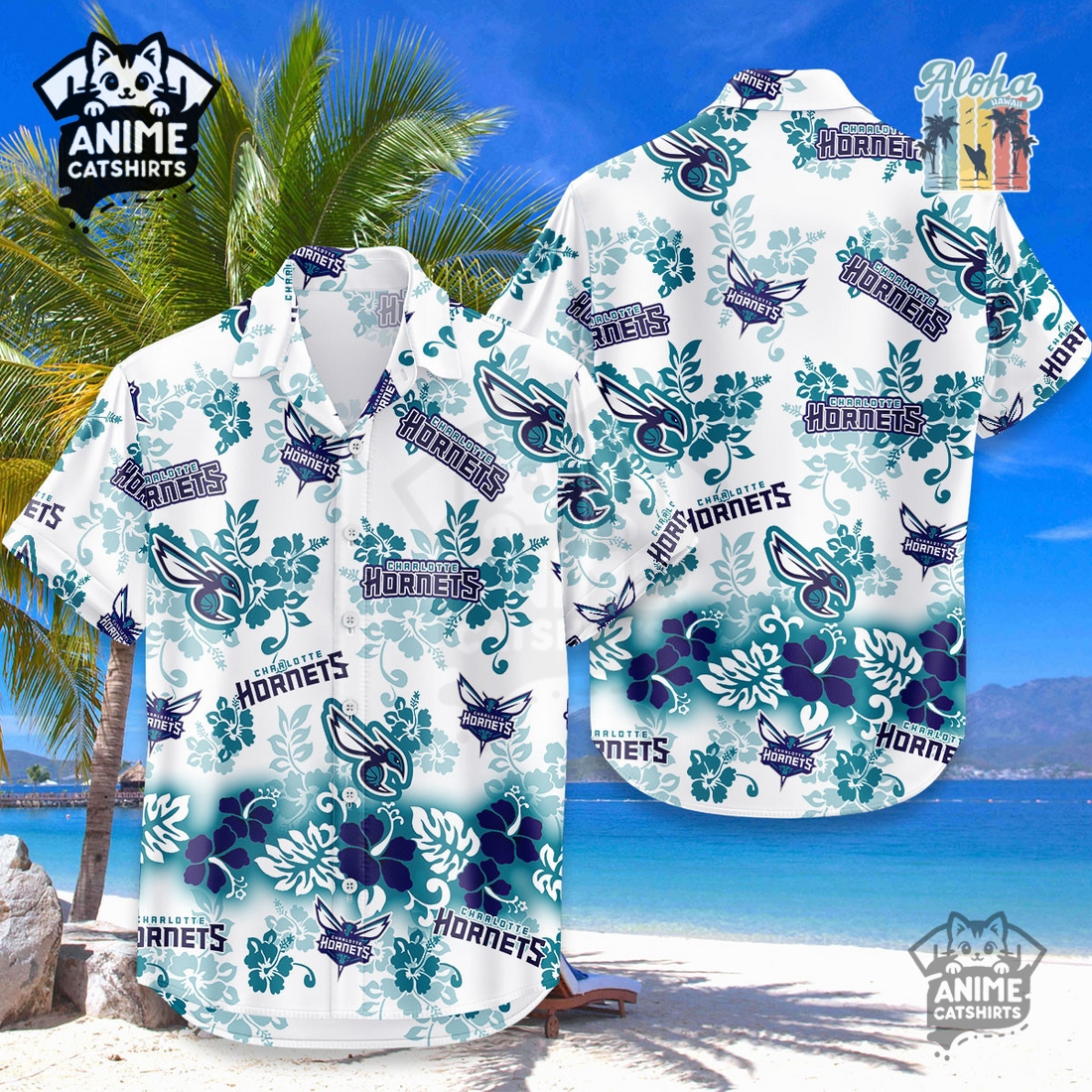 Charlotte Hornets Aloha Paradise NBA Hawaiian Shirt