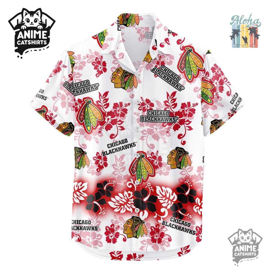 Chicago Blackhawks Aloha Paradise NHL Hawaiian Shirt Chicago Blackhawks Aloha Paradise NHL Hawaiian Shirt