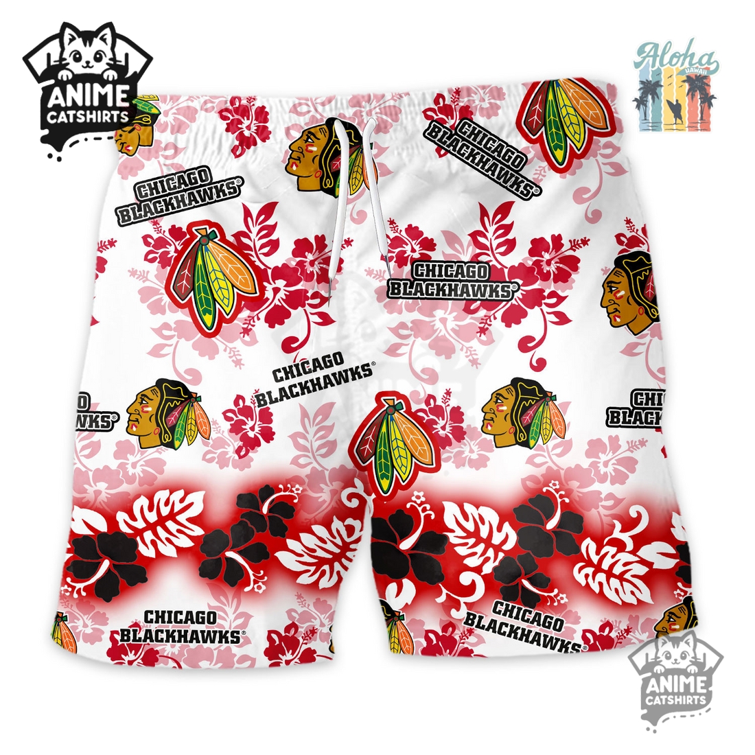 Chicago Blackhawks Aloha Paradise NHL Hawaiian Short Chicago Blackhawks Aloha Paradise NHL Hawaiian Short