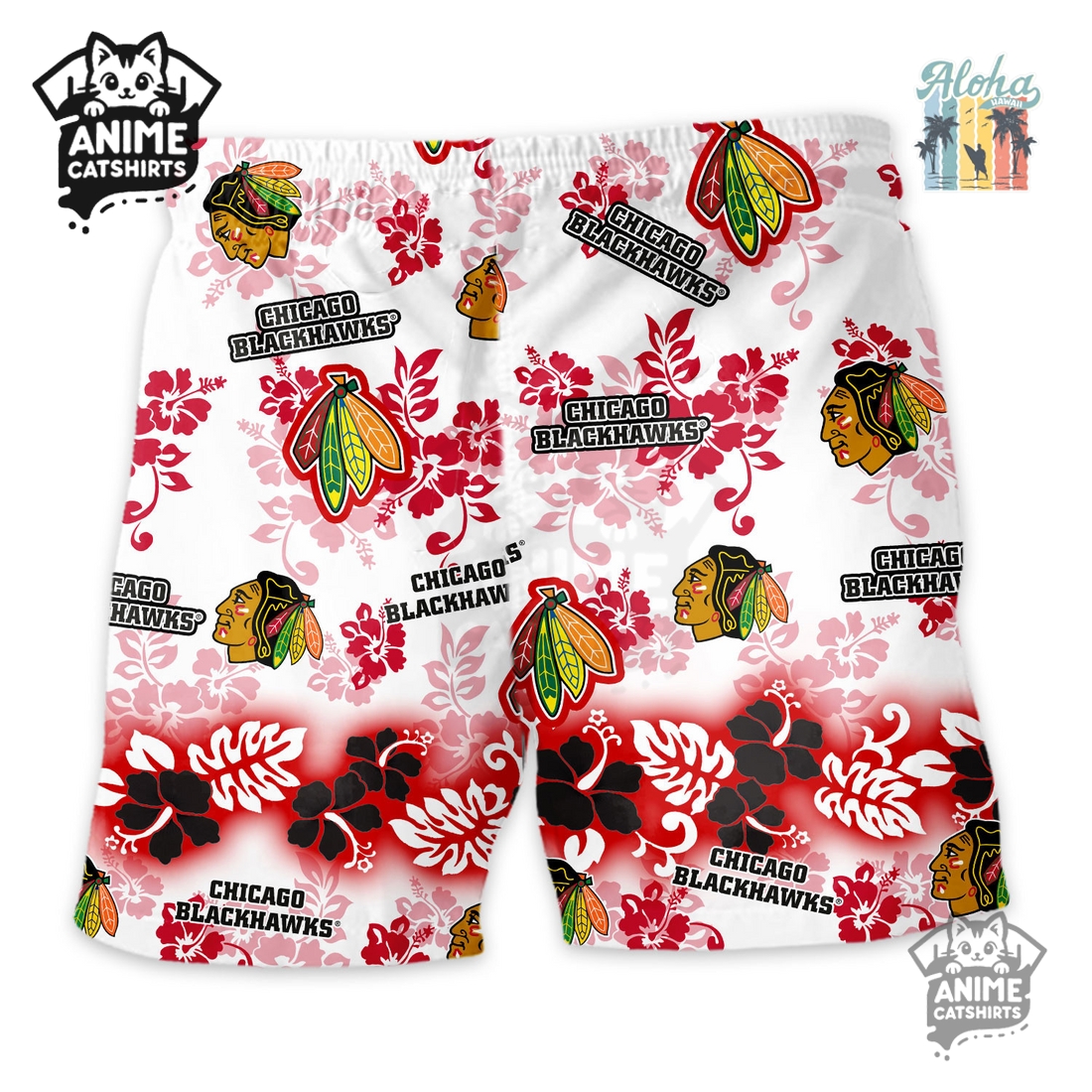 Chicago Blackhawks Aloha Paradise NHL Hawaiian Short Chicago Blackhawks Aloha Paradise NHL Hawaiian Short