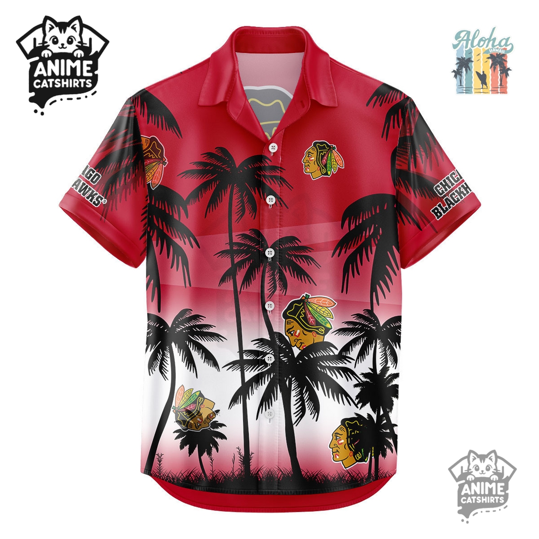 Chicago Blackhawks NHL Aloha Shirt