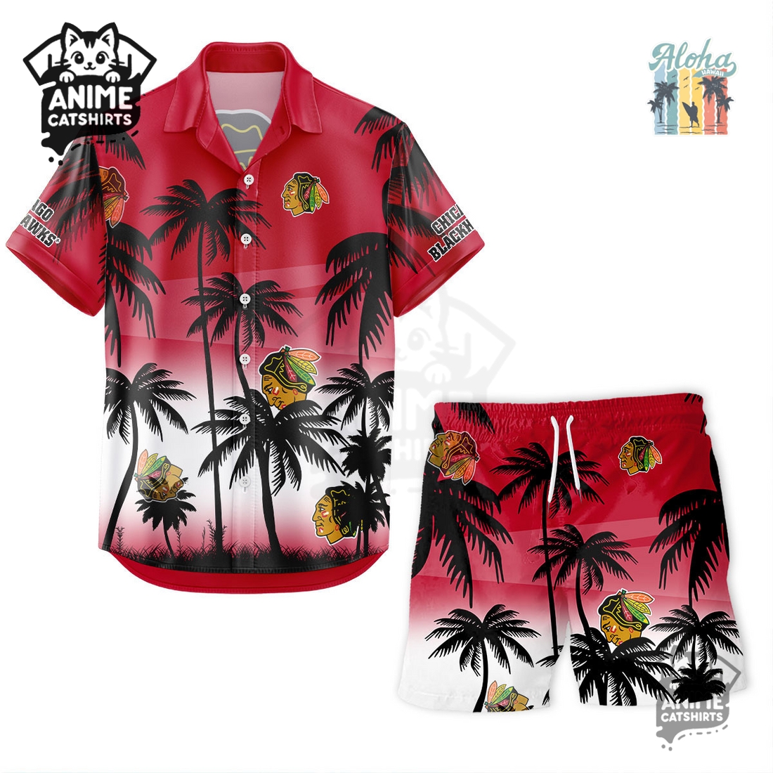 Chicago Blackhawks NHL Aloha Shirt Chicago Blackhawks NHL Aloha Shirt